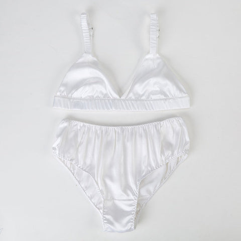 Soft Strokes Silk | Pearl White Handmade Bralette Bra