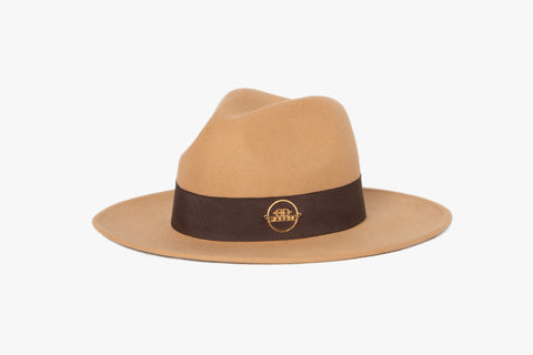 GIODORO | Alvossi Fedora Felt Hat with Brown Ribbon
