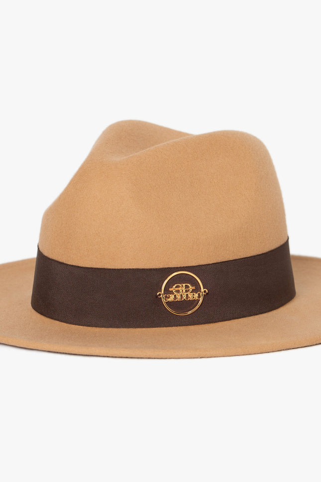GIODORO | Alvossi Fedora Felt Hat with Brown Ribbon