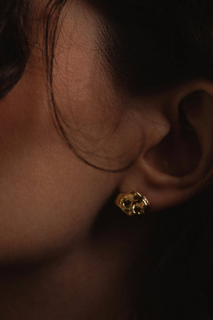 SIMA GINA | Gilded Lava Studs