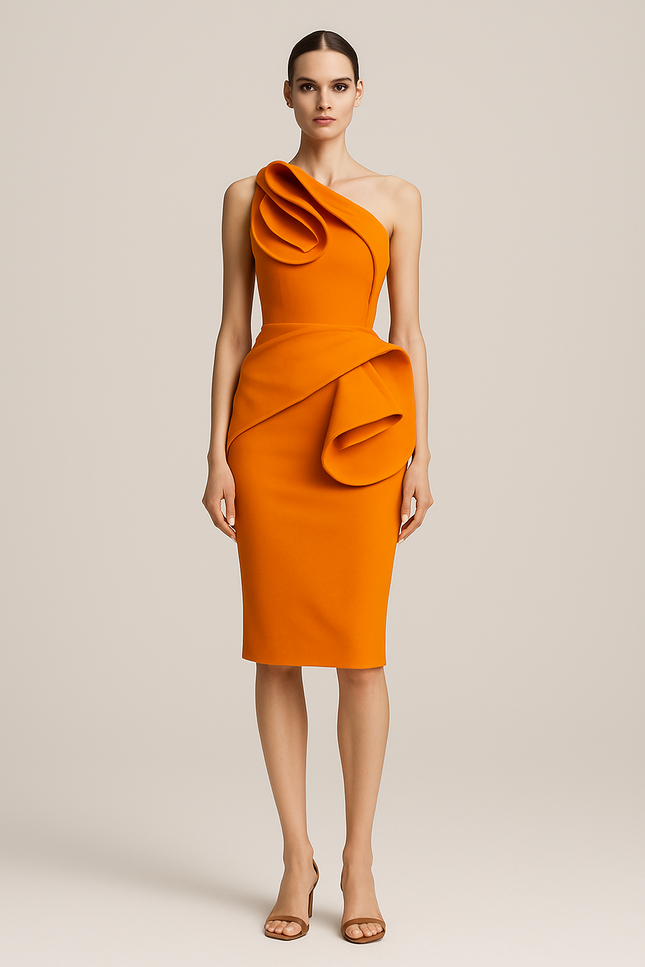 Anitabel | MAYA YELLOW MIDI PEPLUM DRESS