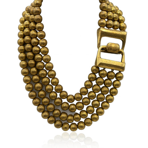Michael Nash Jewelry | Irena Four Strand Worn Gold Bead Nesting Necklace
