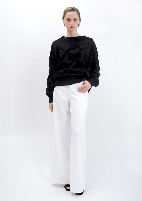 Ramune Piekautaite | High Waisted Trousers white