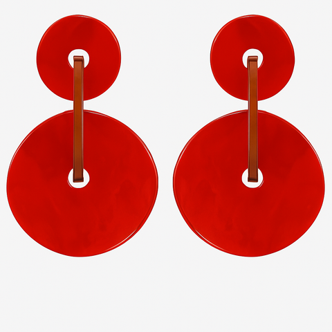 Michael Nash Jewelry | GRETA DOUBLE DISC PURPLE RESIN DROP EARRINGS