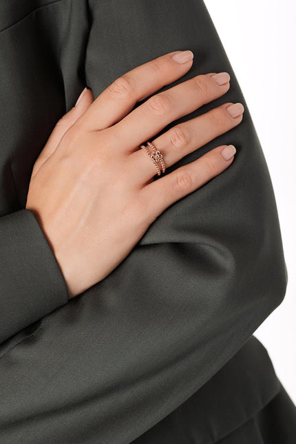 Pas de Marque | Rose gold-filled ring Pas Le Cube