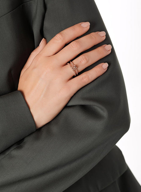 Pas de Marque | Rose gold-filled ring Pas Le Cube