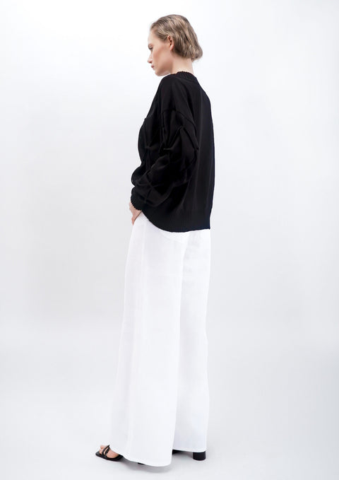 Ramune Piekautaite | High Waisted Trousers white