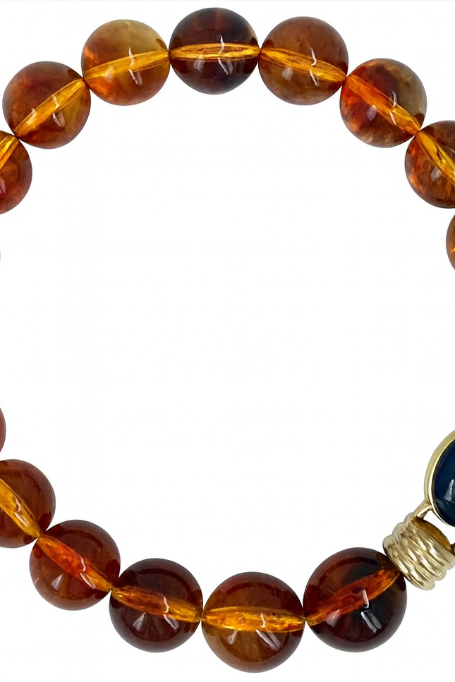 Michael Nash Jewelry | Caroline Tortoise Resin Necklace With Topaz Faceted Stone Clasp