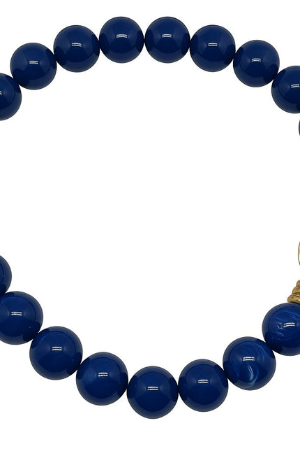 Michael Nash Jewelry | Caroline Lapis Resin Necklace With Topaz Faceted Stone Clasp