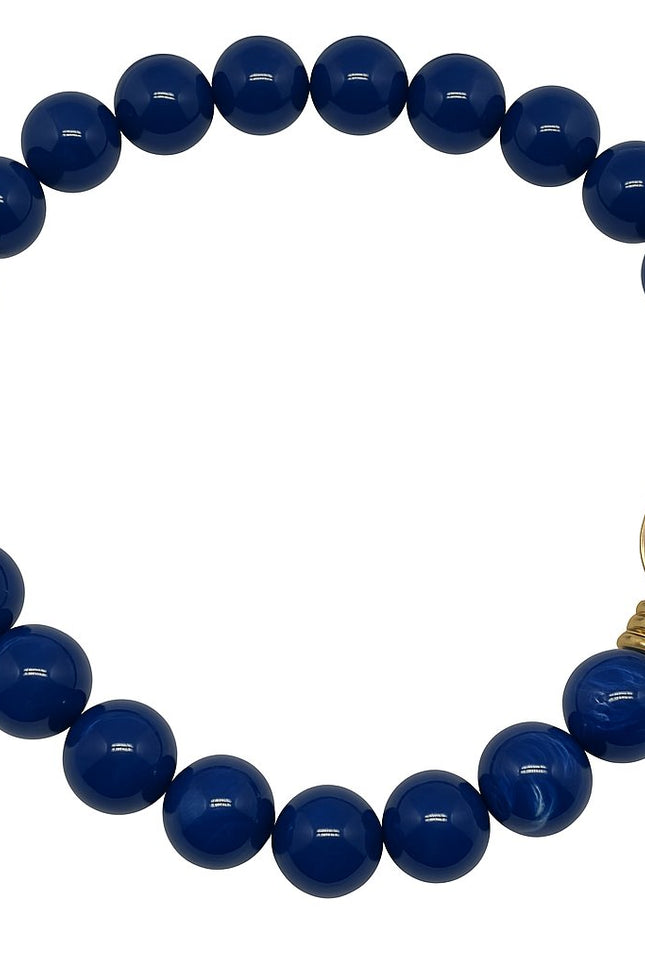 Michael Nash Jewelry | Caroline Lapis Resin Necklace With Topaz Faceted Stone Clasp