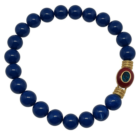 Michael Nash Jewelry | Caroline Lapis Resin Necklace with Topaz Faceted Stone Clasp