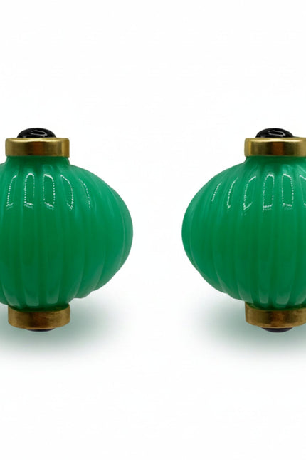 Michael Nash Jewelry | Luisa Carved Jade And Black Onyx Resin Earrings