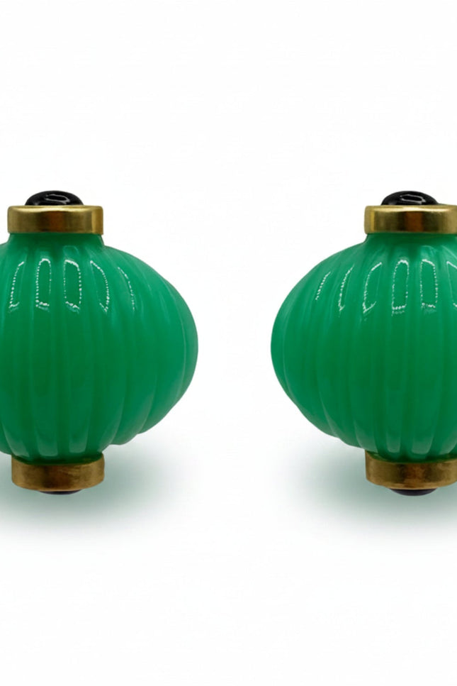 Michael Nash Jewelry | Luisa Carved Jade And Black Onyx Resin Earrings