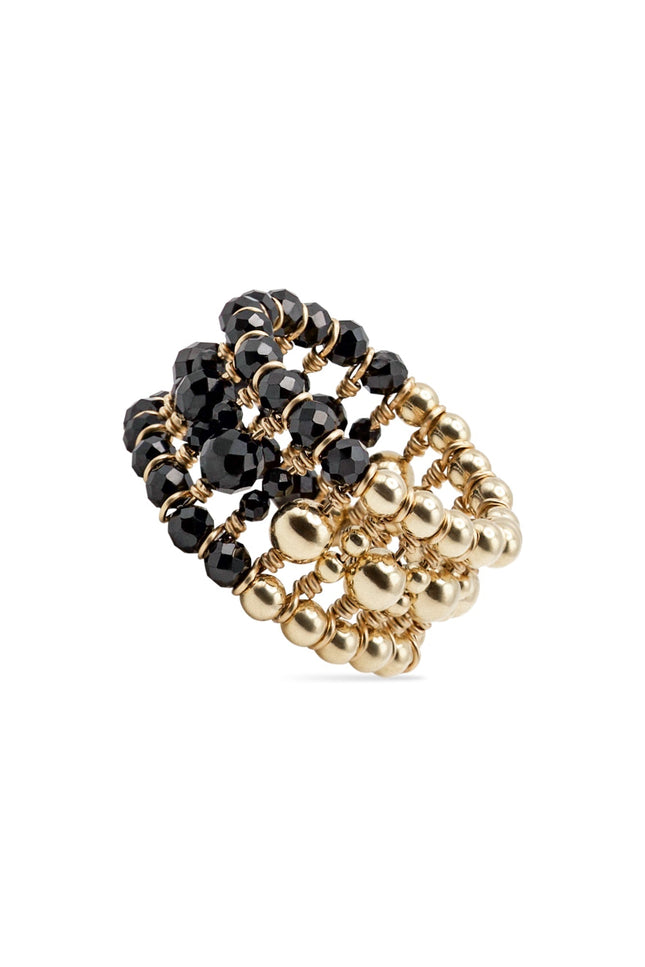 Pas de Marque | Gold-filled black spinel ring La Bague Duo