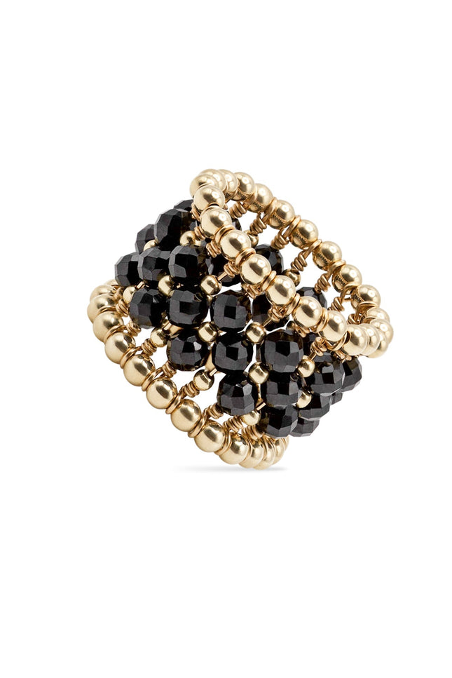 Pas de Marque | Gold-filled black spinel ring La Bague