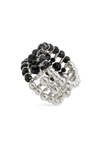Pas de Marque | 925 sterling silver black spinel ring La Bague Duo