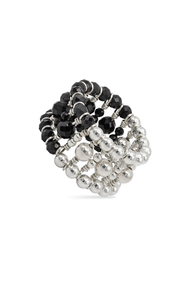 Pas de Marque | 925 sterling silver black spinel ring La Bague Duo