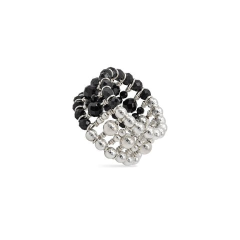 Pas de Marque | 925 sterling silver black spinel ring La Bague Duo
