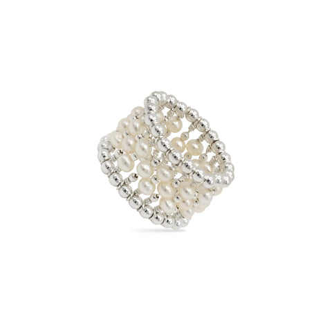 Pas de Marque | 925 sterling silver freshwater pearl ring La Bague
