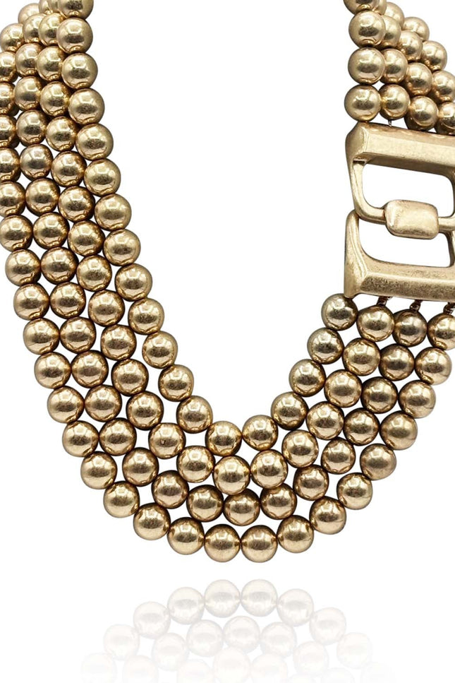 Michael Nash Jewelry | Irena Four Strand Worn Gold Bead Nesting Necklace