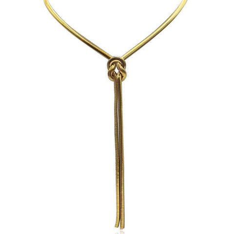 Michael Nash Jewelry | Gold Cobra Chain Knot Necklace