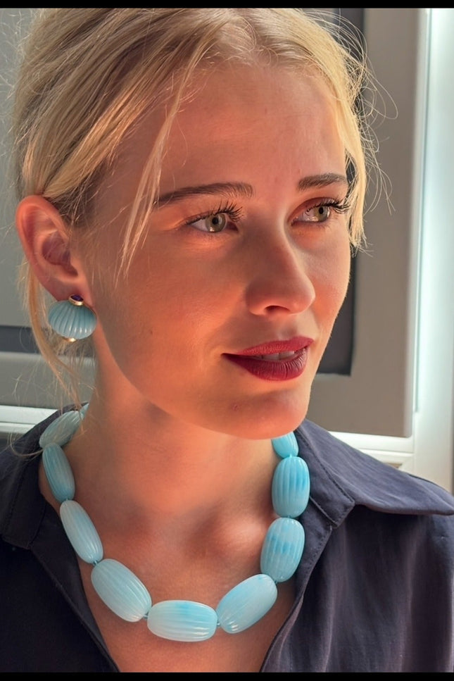 Michael Nash Jewelry | Renata Large Turquoise Resin Bead Choker