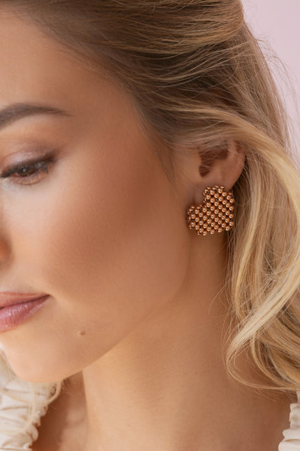 Pas de Marque | Rose gold-filled earrings Cœur Soufflé