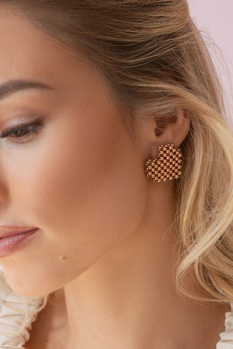Pas de Marque | Rose gold-filled earrings Cœur Soufflé
