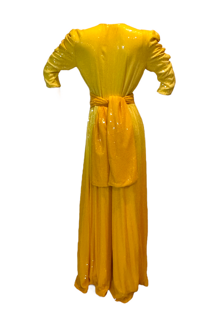 Julia Clancey I Olivia Saffron Dip Dye Kombinezon Palazzo z cekinami