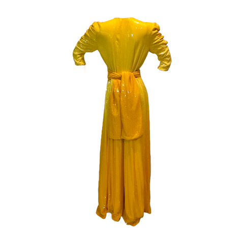 Julia Clancey I Olivia Saffron Dip Dye Kombinezon Palazzo z cekinami