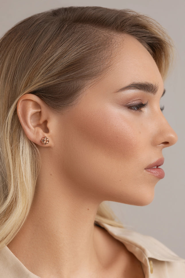Pas de Marque | Rose gold-filled earrings Cube