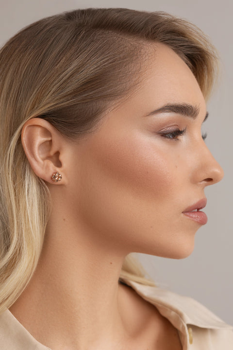 Pas de Marque | Rose gold-filled earrings Cube