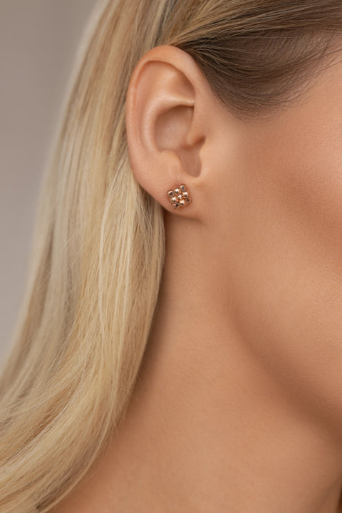 Pas de Marque | Rose gold-filled earrings Cube