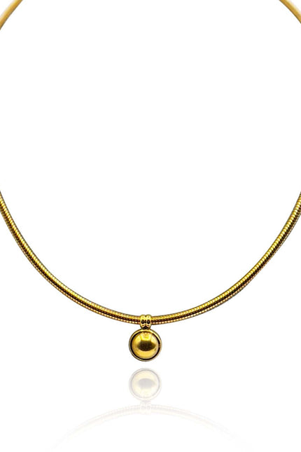 Michael Nash Jewelry | Michelle Gold Cobra Chain With Half Dome Pendant