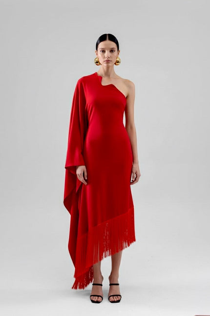 Anitabel | FREYA SINGLE SLEEVE COLOUR-BLOCK KAFTAN IN RED
