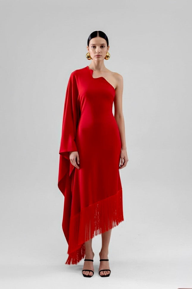 Anitabel | FREYA SINGLE SLEEVE COLOUR-BLOCK KAFTAN IN RED