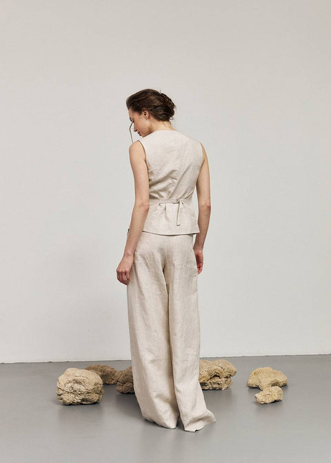Kolosova | NATURAL COLOR LINEN VEST