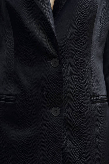 Kolosova | Reptile-Embossed Fitted Blazer