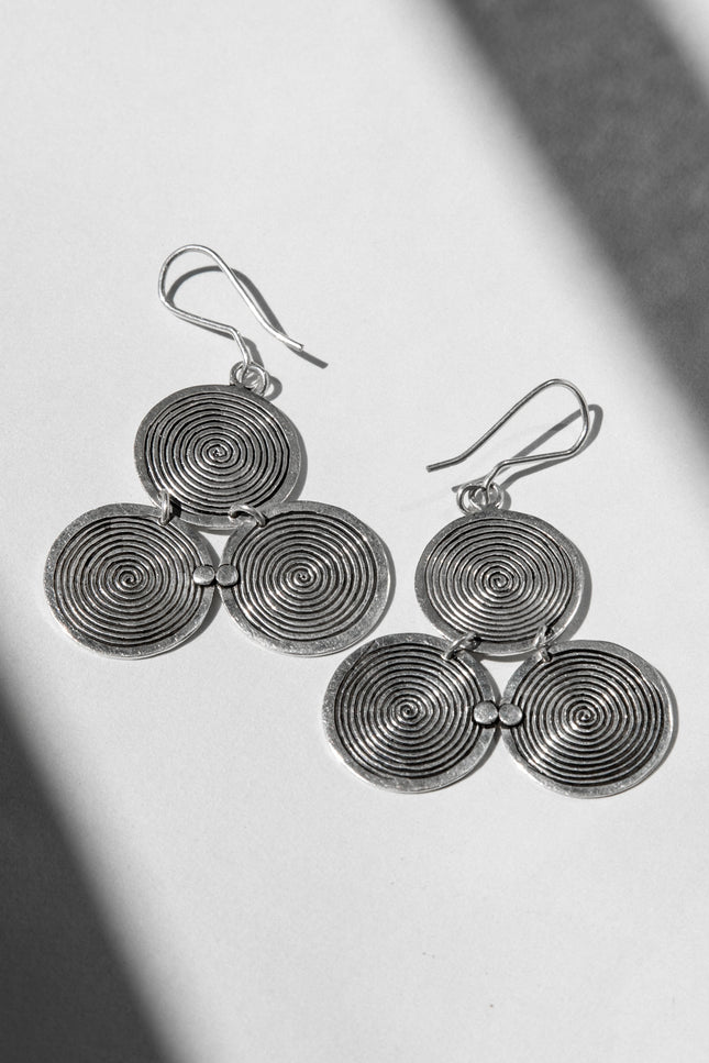 Yelli Jewels | Grey Triple Spirals Drop earrings