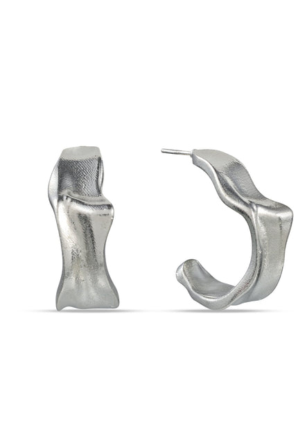 Arvino | Silver Gilded Crimped Hoops