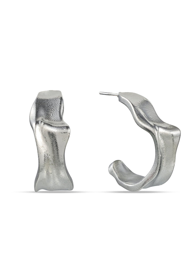 Arvino | Silver Gilded Crimped Hoops
