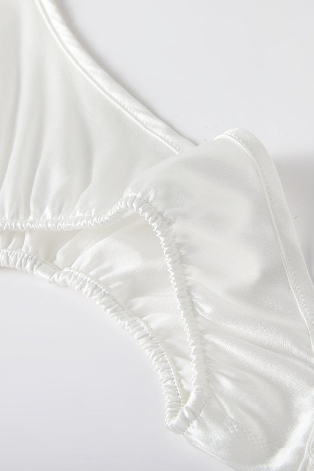 Soft Strokes Silk | Pearl White Float T-String Panties