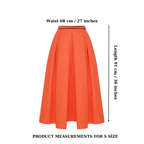 Nazli Ceren | June Midi Skirt orange