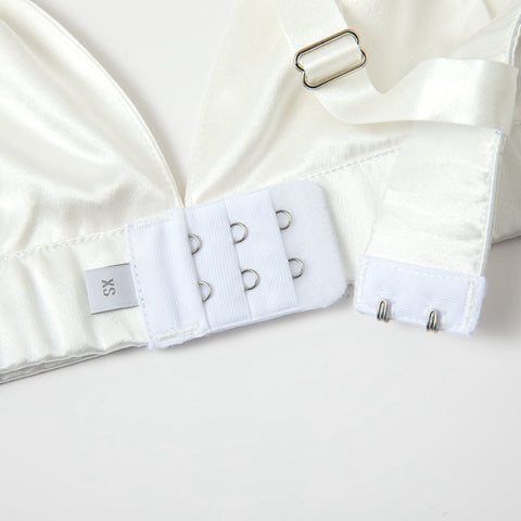 Soft Strokes Silk | Pearl White Handmade Bralette Bra