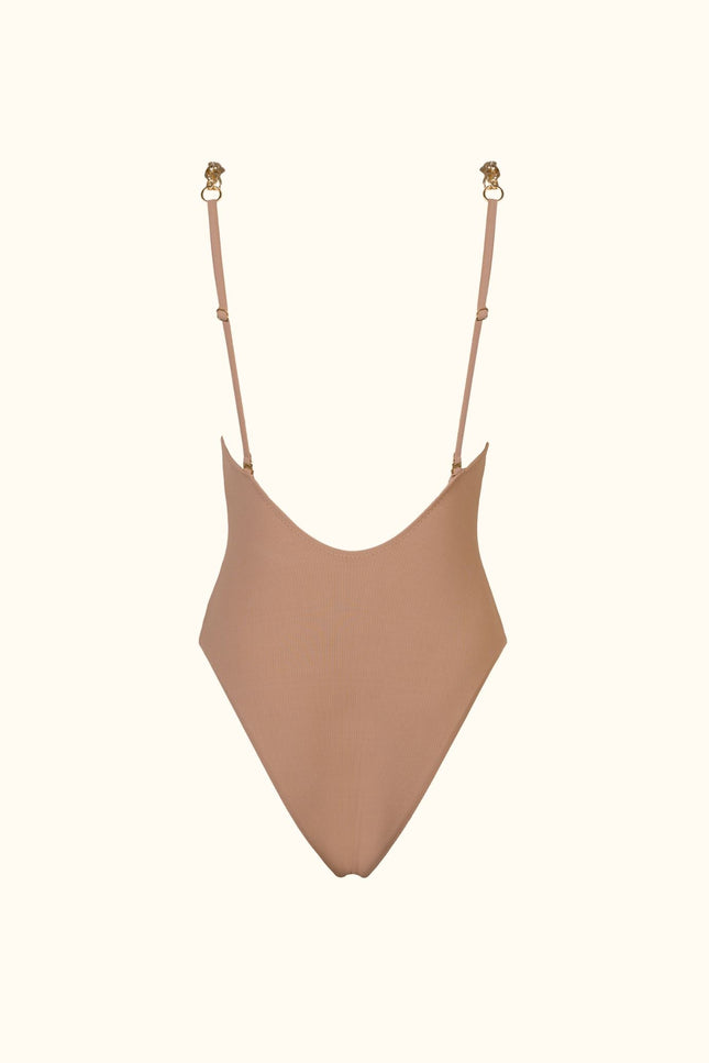 Say no more I Yesenia Ribbed One Piece with golden chains