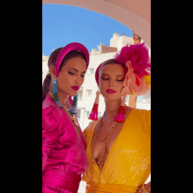 Julia Clancey I Olivia Saffron Dip Dye Kombinezon Palazzo z cekinami