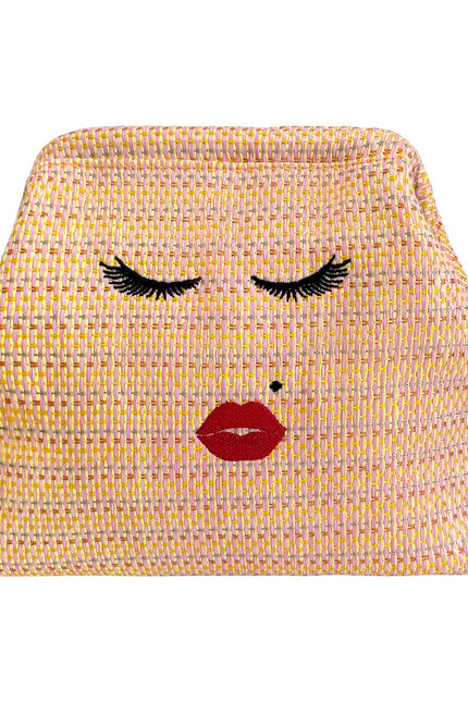 Lady Pink beach clutch pouch by Lilly Loves featuring a stylish, compact design perfect for carrying essentials at the beach and into the evening