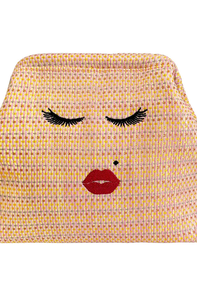 Lady Pink beach clutch pouch by Lilly Loves featuring a stylish, compact design perfect for carrying essentials at the beach and into the evening