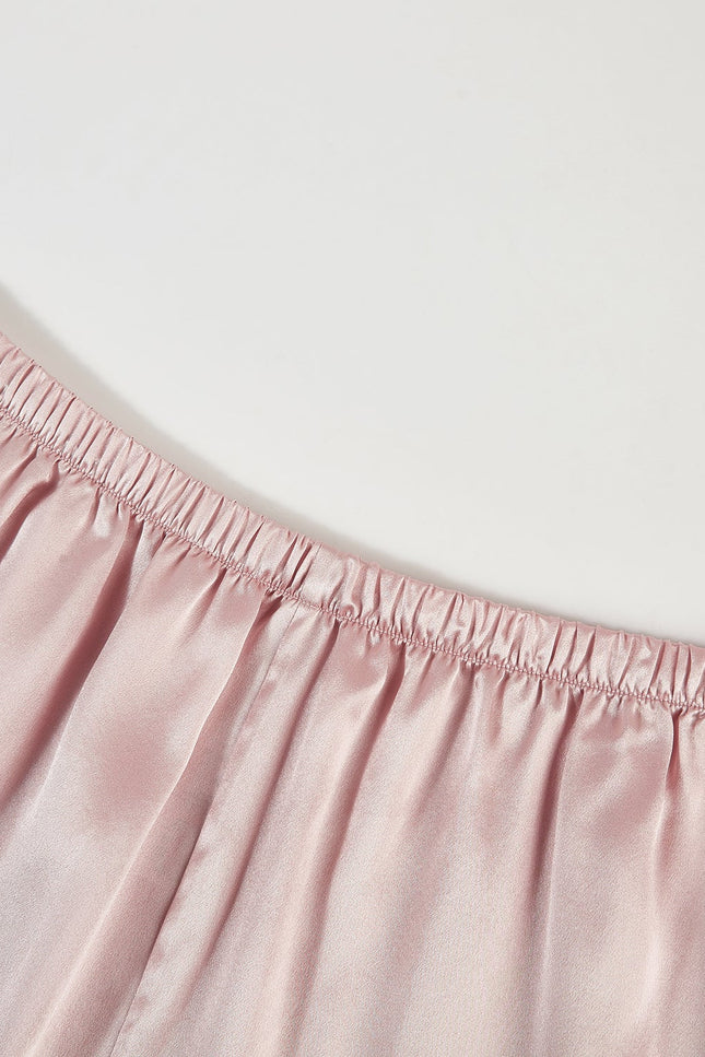 Soft Strokes Silk | Dusty Rose Scallop Edged Pyjamas Shorts
