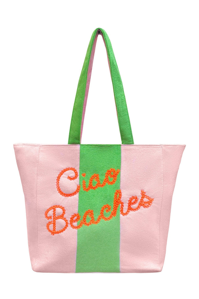 Lilly Loves Ciao Beaches wash bag featuring a colorful tropical print, perfect for storing beach essentials.